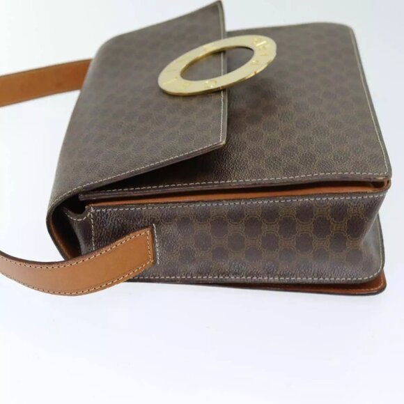 CELINE Macadam Canvas Shoulder Bag PVC Brown Auth - Picture 14 of 16